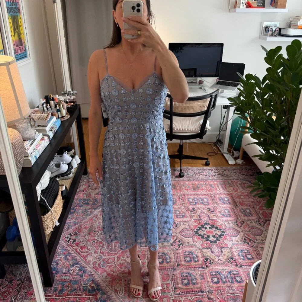 AIDAN MATTOX Embellished Lace Dress - 100% Exclusive In Ice Perry (10) - Picture 3 of 10